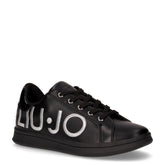 Ginny 01 sneaker in ecopelle nero argento | Boscaini Scarpe