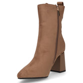 Tronchetto a punta in tessuto taupe | Boscaini Scarpe