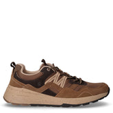 Wilfred sneaker in pelle e tessuto marrone cognac | Boscaini Scarpe