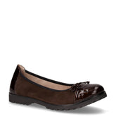 Ballerina in pelle scamosciata con fiocco marrone | Boscaini Scarpe
