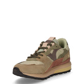 Luna nylon sneaker in pelle kaki | Boscaini Scarpe