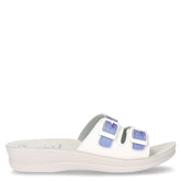 Ciabatta in ecopelle bianco jeans | Boscaini Scarpe