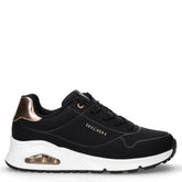 Uno Gen Shimmer Away sneaker in ecopelle ragazza nero oro | Boscaini Scarpe