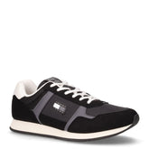 Runner Casual sneaker in ecopelle e tessuto nero | Boscaini Scarpe