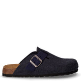 Bobo ciabatta in pelle e feltro blu | Boscaini Scarpe