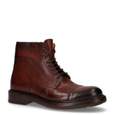 Stivaletto stringato in pelle con zip legno | Boscaini Scarpe
