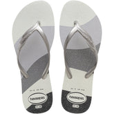 Fantasia gloss ciabatta infradito white silver | Boscaini Scarpe