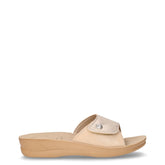Ciabatta con strappo in ecopelle platino | Boscaini Scarpe