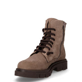 Stivaletto stringato in pelle taupe | Boscaini Scarpe