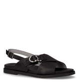 Sandalo in pelle nero | Boscaini Scarpe