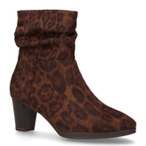 Tronchetto in tessuto con zip leopardato marrone | Boscaini Scarpe