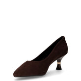 Décolleté in tessuto marrone scuro | Boscaini Scarpe