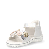 Sandalo in ecopelle bambina bianco argento | Boscaini Scarpe