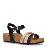 Sandalo con zeppa nero platino rame - Sandali Con Tacco Donna | Boscaini Scarpe