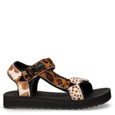 Sandalo sportivo in pelle e tessuto leopardato | Boscaini Scarpe