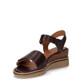 Sandalo in ecopelle con zeppa mocca | Boscaini Scarpe