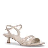 Sandalo in ecopelle con tacco beige | Boscaini Scarpe