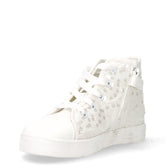 Sneaker in tessuto con paillettes bambina bianco argento | Boscaini Scarpe