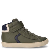 Gisly sneaker in ecopelle bambino verde scuro navy | Boscaini Scarpe