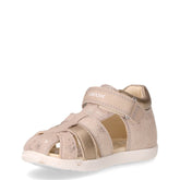 Macchia sandalo in ecopelle e pelle bambina beige platino | Boscaini Scarpe