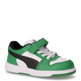 Rebound slam lo ac+inf  sneaker in ecopelle bambino verde e bianco | Boscaini Scarpe