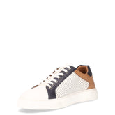 Sneaker in pelle bianco navy cognac | Boscaini Scarpe