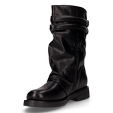 Stivaletto in ecopelle con fibbie decorative nero | Boscaini Scarpe