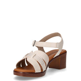 Sandalo in ecopelle con tacco avorio | Boscaini Scarpe