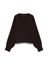 Maglione girocollo in tessuto marrone scuro | Boscaini Scarpe
