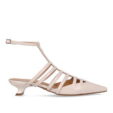 Sandalo a punta con tacco off white - Sandali Con Tacco Donna | Boscaini Scarpe