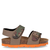 Luce sandalo bambino in ecopelle kaki militare - GRUNLAND JUNIOR | Boscaini Scarpe