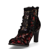 Alcbaneo tronchetto con zip in pelle rosso nero | Boscaini Scarpe