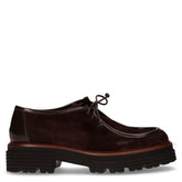 Mocassino con lacci in pelle caffè\r\n - Donna | Boscaini Scarpe