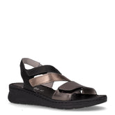 Sandalo con zeppa nero fucile | Boscaini Scarpe