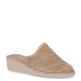 Ciabatta da casa in tessuto beige - VALLEVERDE | Boscaini Scarpe