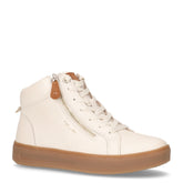 Sneaker con zip laterale in pelle panna - Sneakers Donna | Boscaini Scarpe