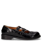 Scarpa in pelle con doppio cinturino nero | Boscaini Scarpe