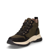 Sneaker in tessuto ed ecopelle nero kaki | Boscaini Scarpe