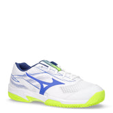 Break Shot 5 scarpa da tennis in ecopelle e tessuto bianco blu giallo | Boscaini Scarpe