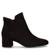 Stivaletto con tacco in tessuto scamosciato nero - TAMARIS | Boscaini Scarpe