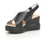 Sandalo con zeppa nero | Boscaini Scarpe