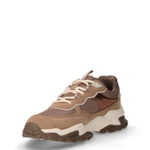 Sneaker in ecopelle e tessuto con suola chunky taupe | Boscaini Scarpe