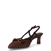 Slingback con tacco in pelle mocca | Boscaini Scarpe