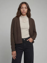 Cardigan corto in maglia marrone | Boscaini Scarpe