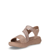 Sandalo in tessuto ed ecopelle polvere | Boscaini Scarpe