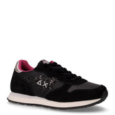 Stargirl Glitter Logo sneaker in pelle e tessuto bambina nero | Boscaini Scarpe