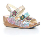 Sandalo con zeppa beige - Sandali Con Tacco Donna | Boscaini Scarpe