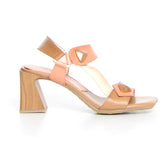 Sandalo con tacco cuoio corallo - Sandali Con Tacco Donna | Boscaini Scarpe