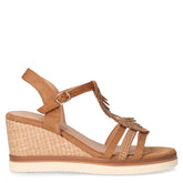 Sandalo in tessuto con zeppa cammello - TOO LIKE | Boscaini Scarpe