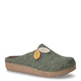 Ciabatta in tessuto con decoro foglie menta | Boscaini Scarpe